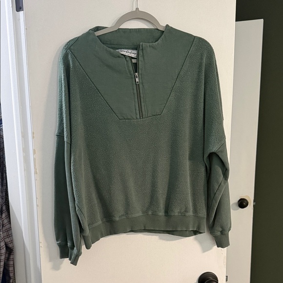 Lily & Lottie Tops - Green quarter zip